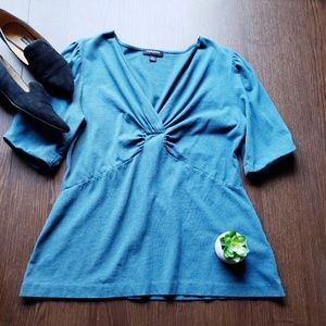 🔥$5 BANANA REPUBLIC Teal V Neck Sleeve Top